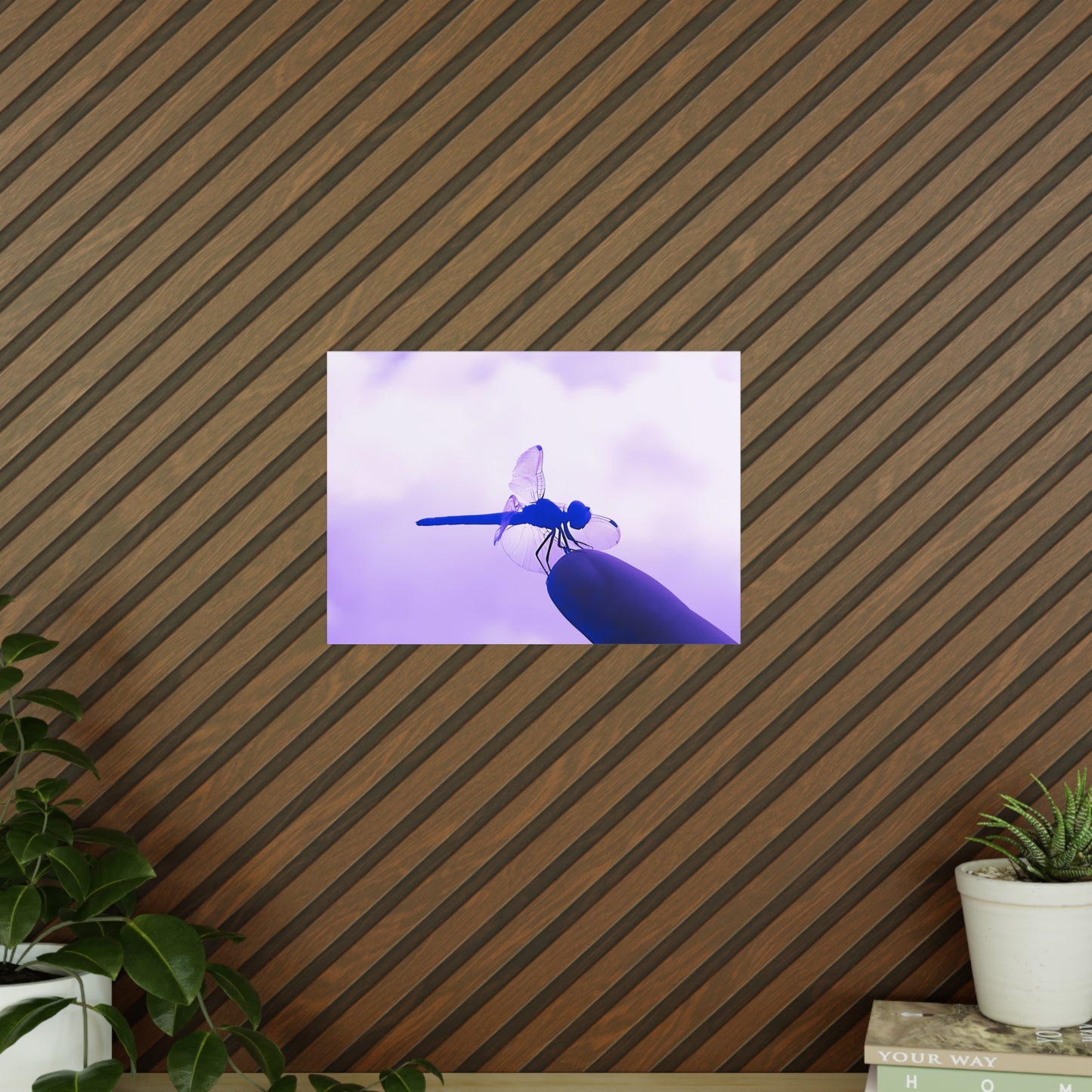 Dragonfly Violet Matte Photograph Horizontal Posters EU