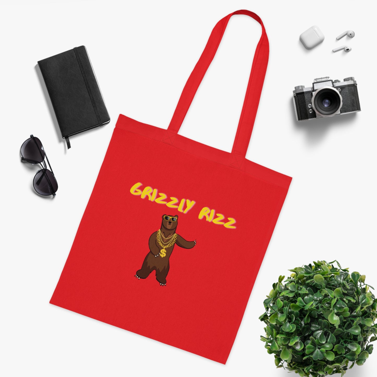 Grizzly Rizz Bear Tote Bag EU