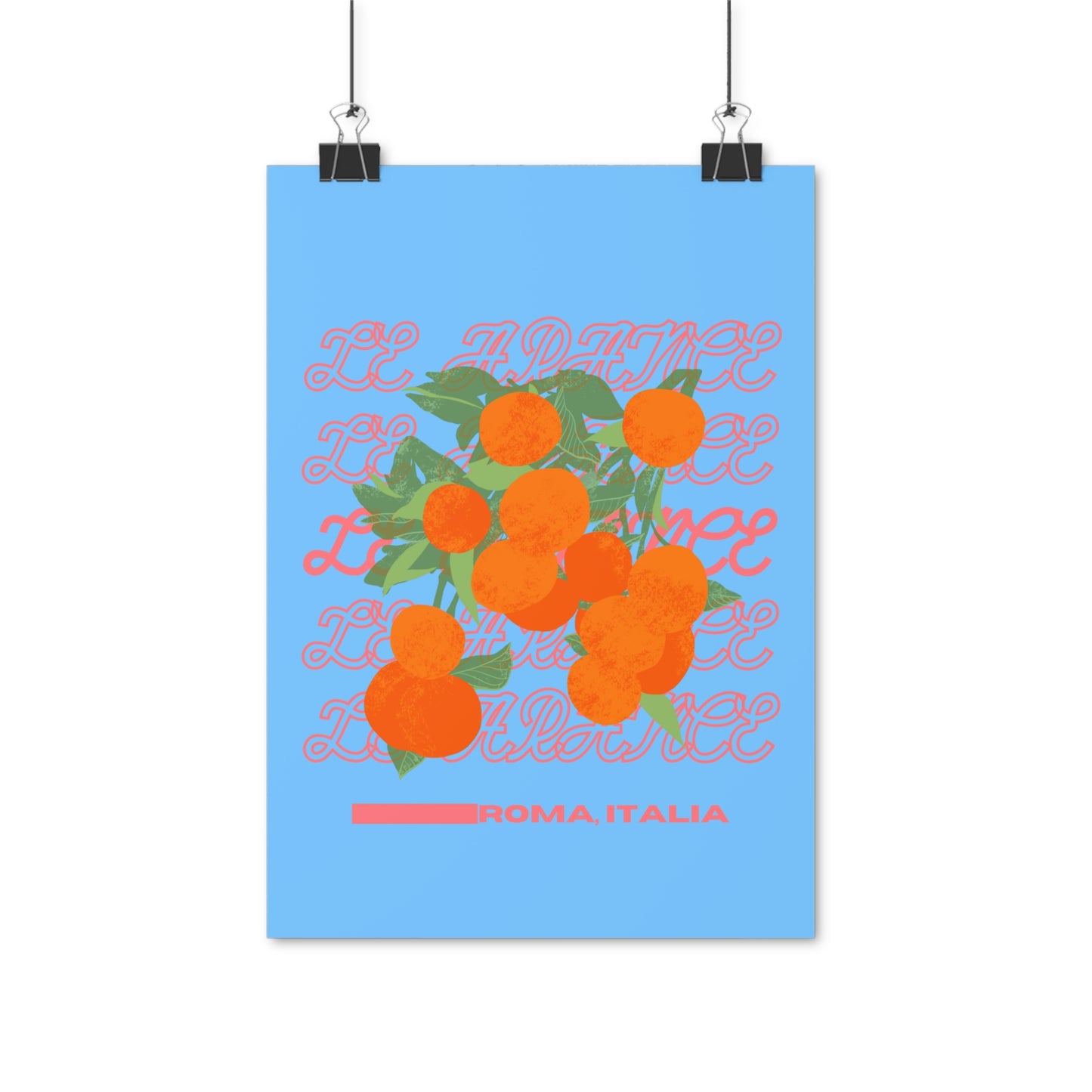 Oranges, Rome Italy Illustration Vertical Poster EU