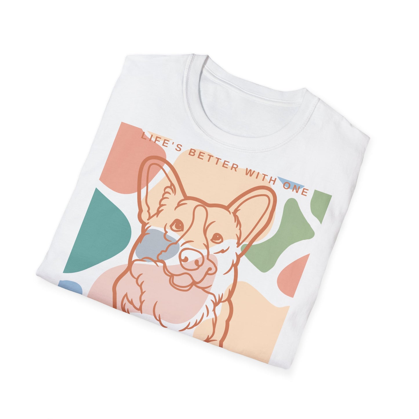 Bonita camiseta unisex de estilo suave con diseño de Corgi 