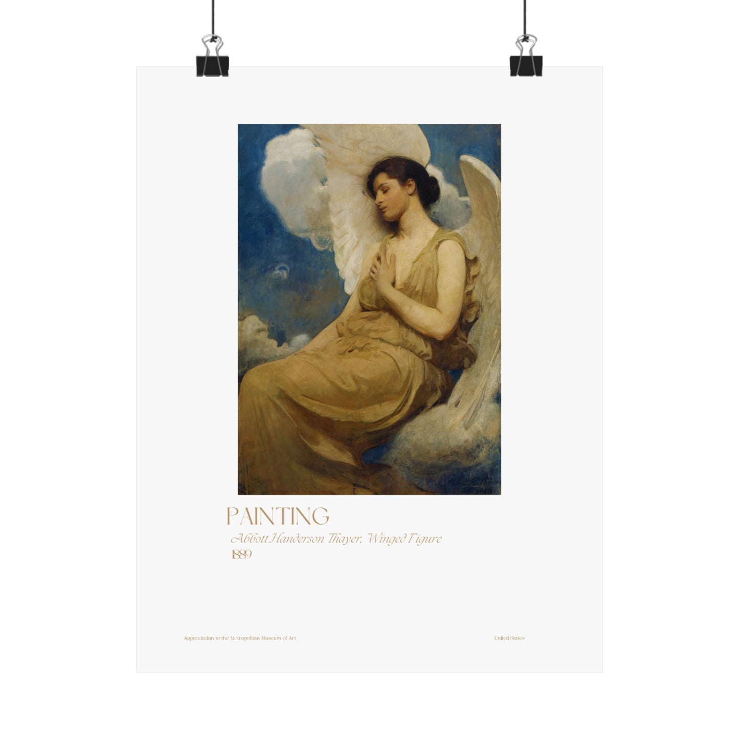 Abbott Handerson Thayer, Winged Figure 1889 Vertical Posters