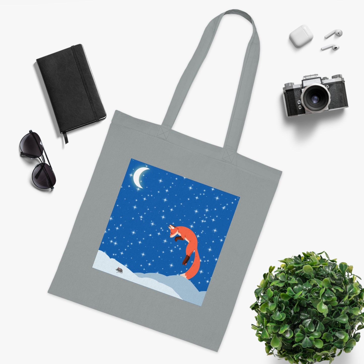 Snow Jumping Fox Tote Bag EU