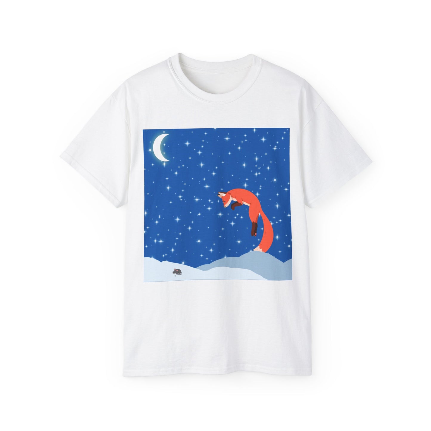 Camiseta unisex de algodón ultra fino Snow Jumping Fox 