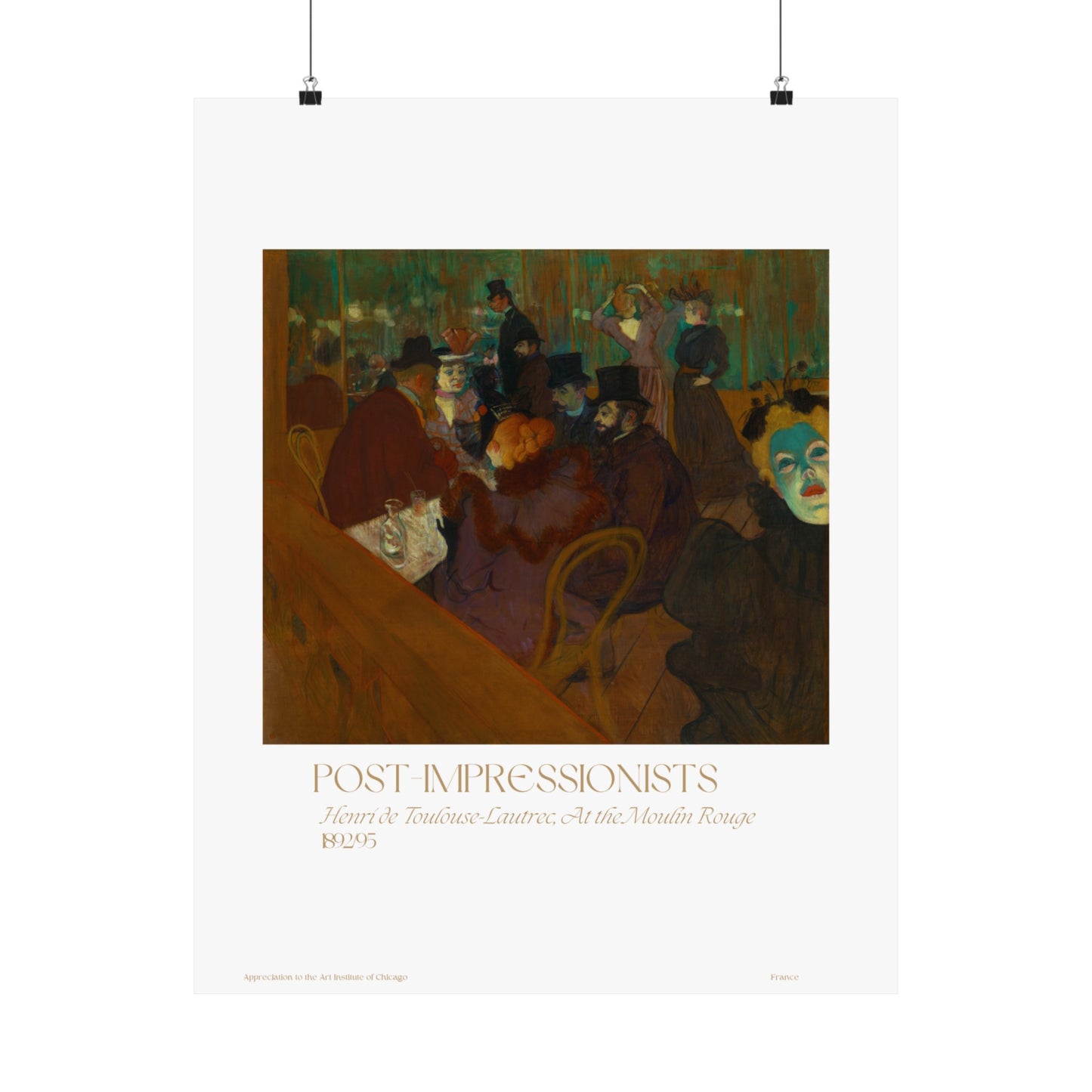 Henri de Toulouse-Lautrec, At the Moulin Rouge 1892/95 Vertical Poster