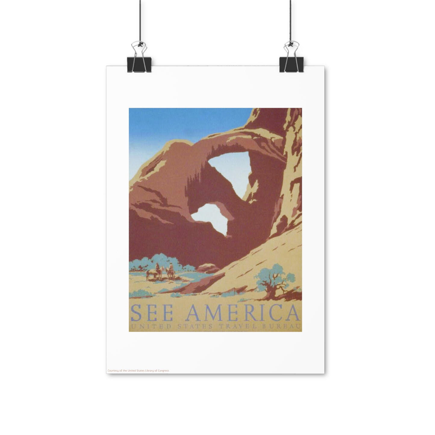 See America Two Illustration Vertical Poster EU