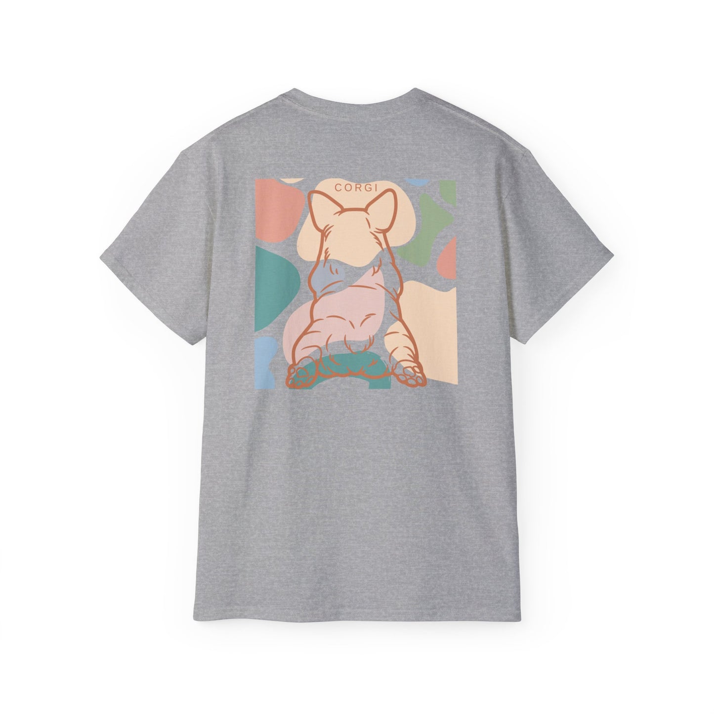 Linda camiseta unisex de algodón ultra fino Corgi de la UE de dos caras 