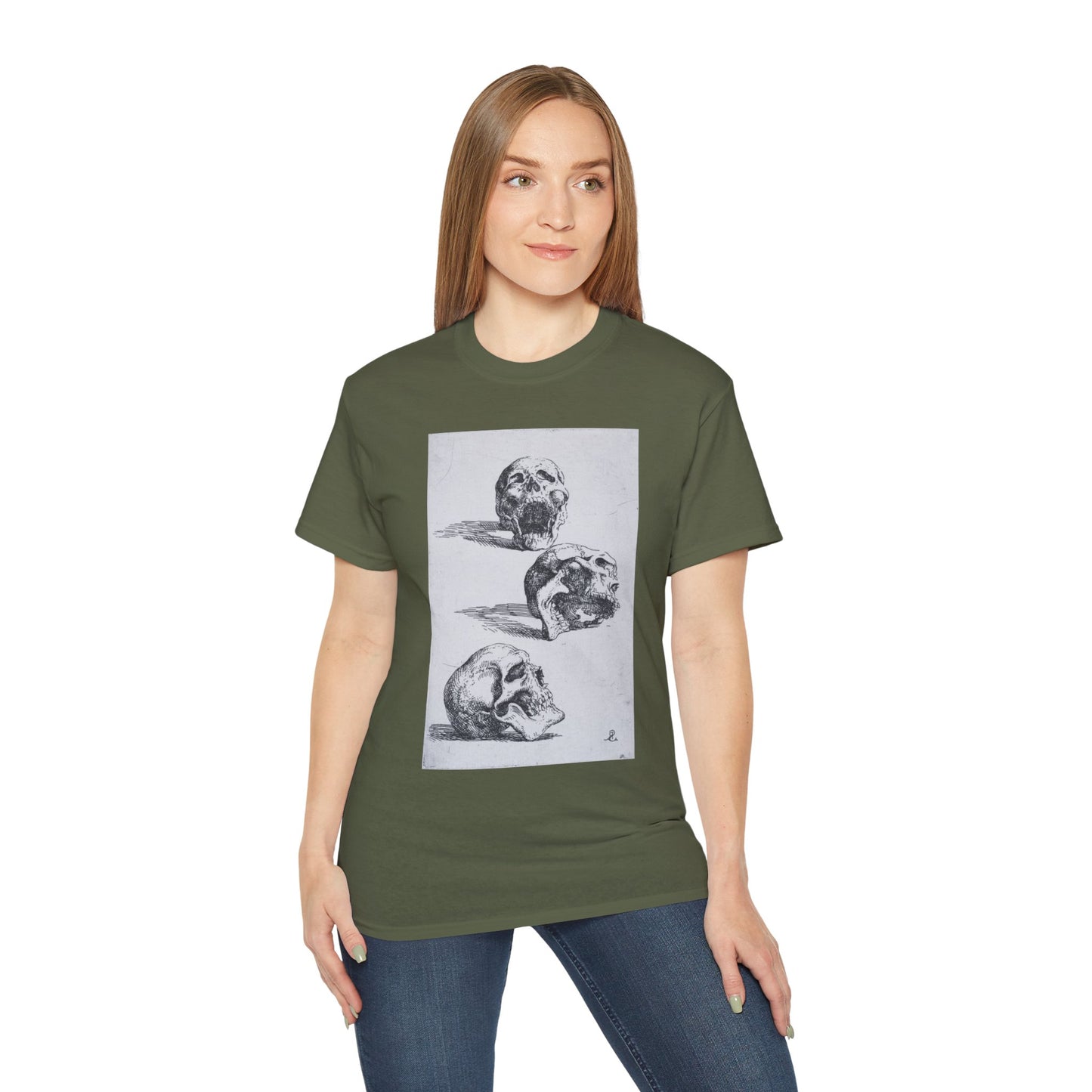 Three Human Skulls Salvator Rosa 1662 Unisex Ultra Cotton Tee EU