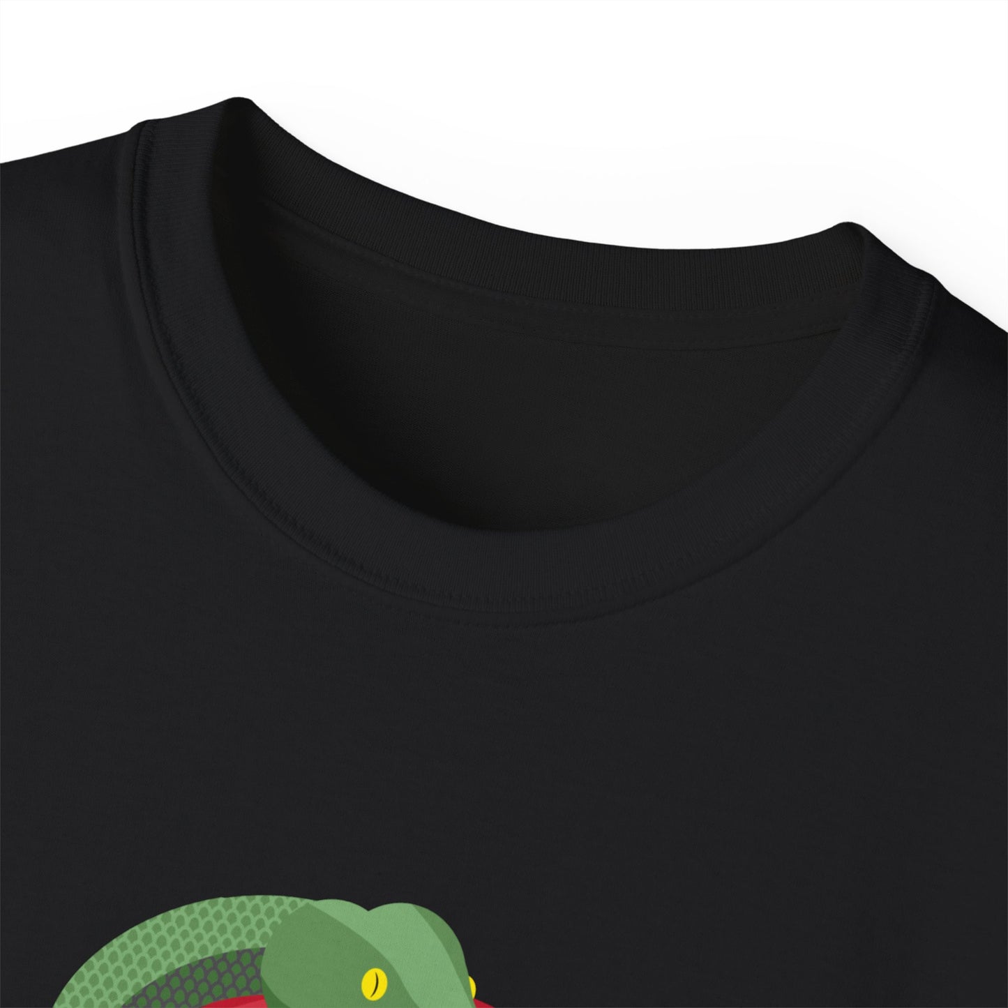 Camiseta de algodón ultra suave con ilustración La serpiente me obligó a hacerlo