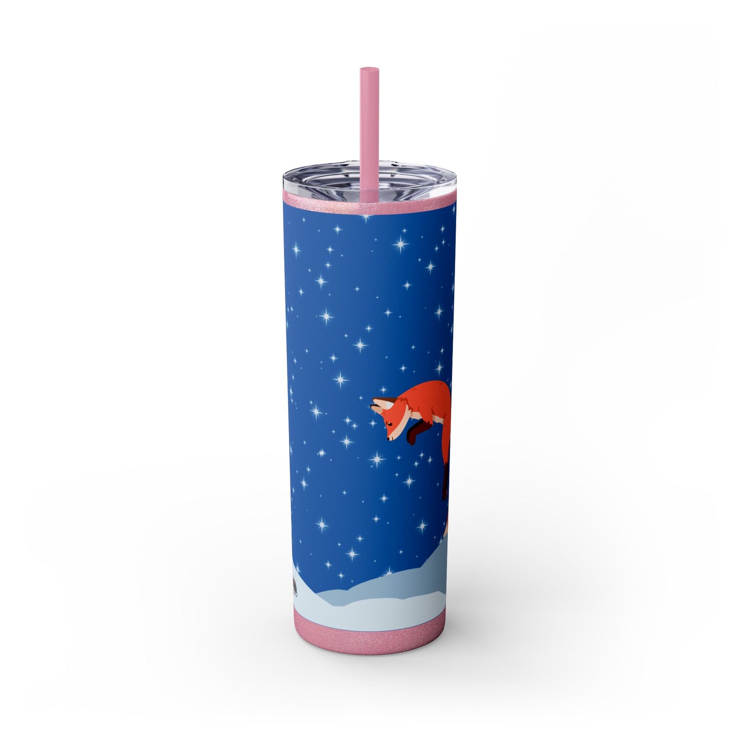 Snow Jumping Fox Tumbler with Straw, 20oz