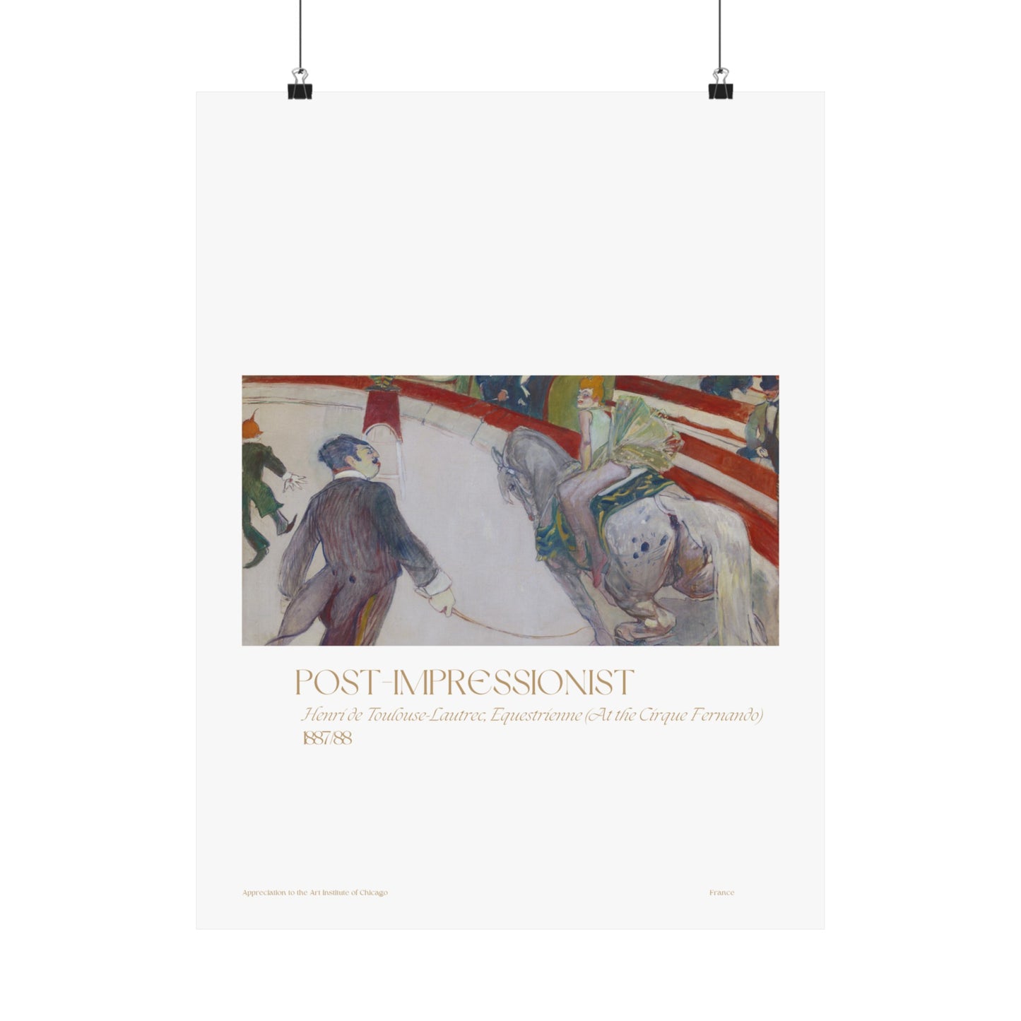 Henri de Toulouse-Lautrec, Equestrienne (At the Cirque Fernando) 1887/88 Vertical Poster