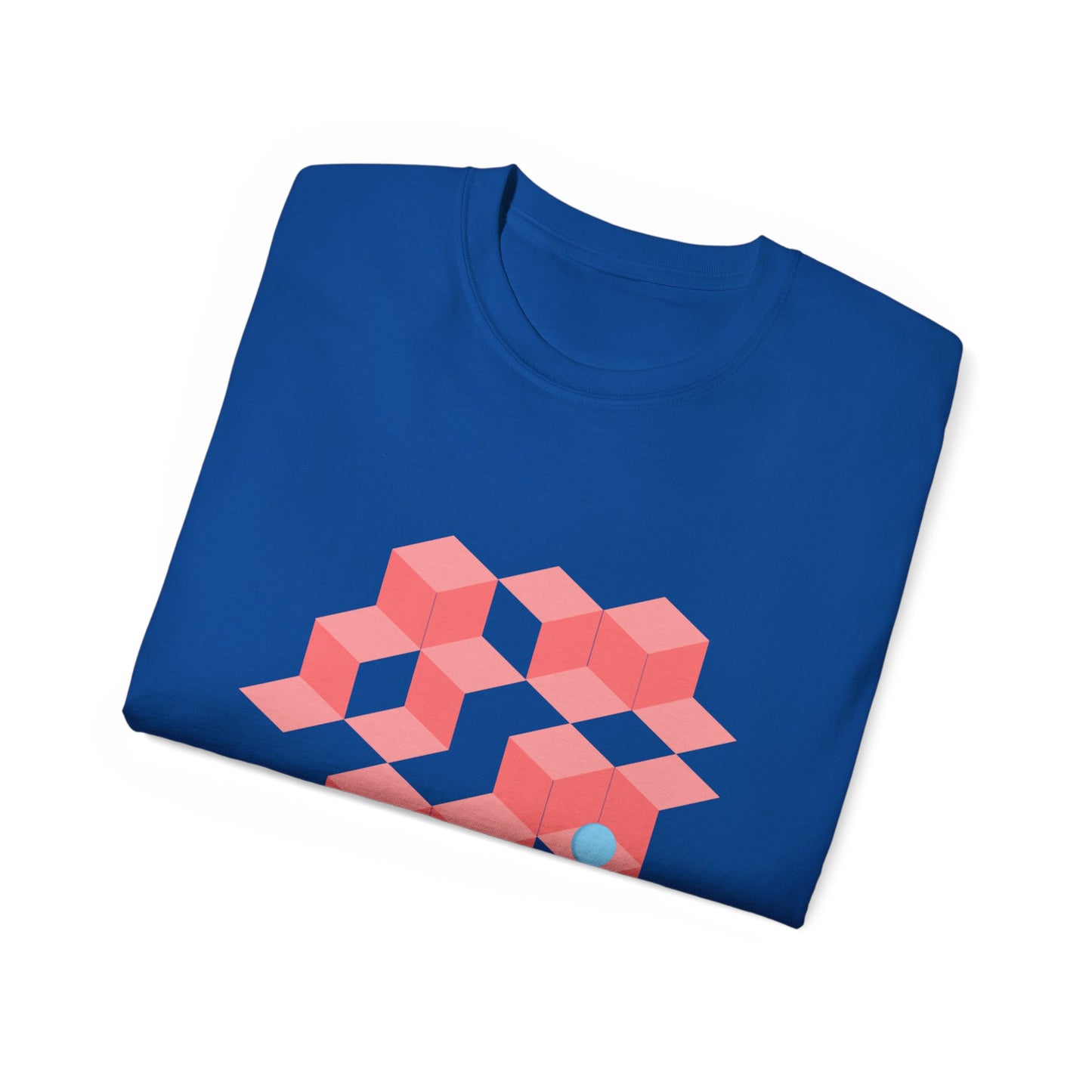 Camiseta de algodón ultra suave con ilustración de cajas y espacio