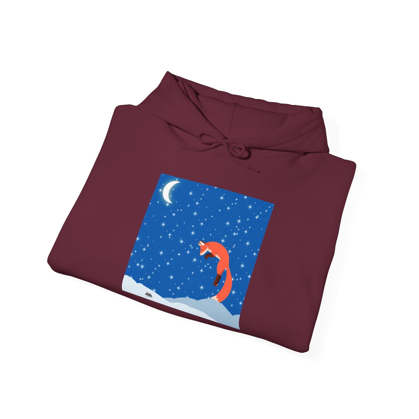 Sudadera unisex con capucha y mezcla pesada Snow Jumping Fox 