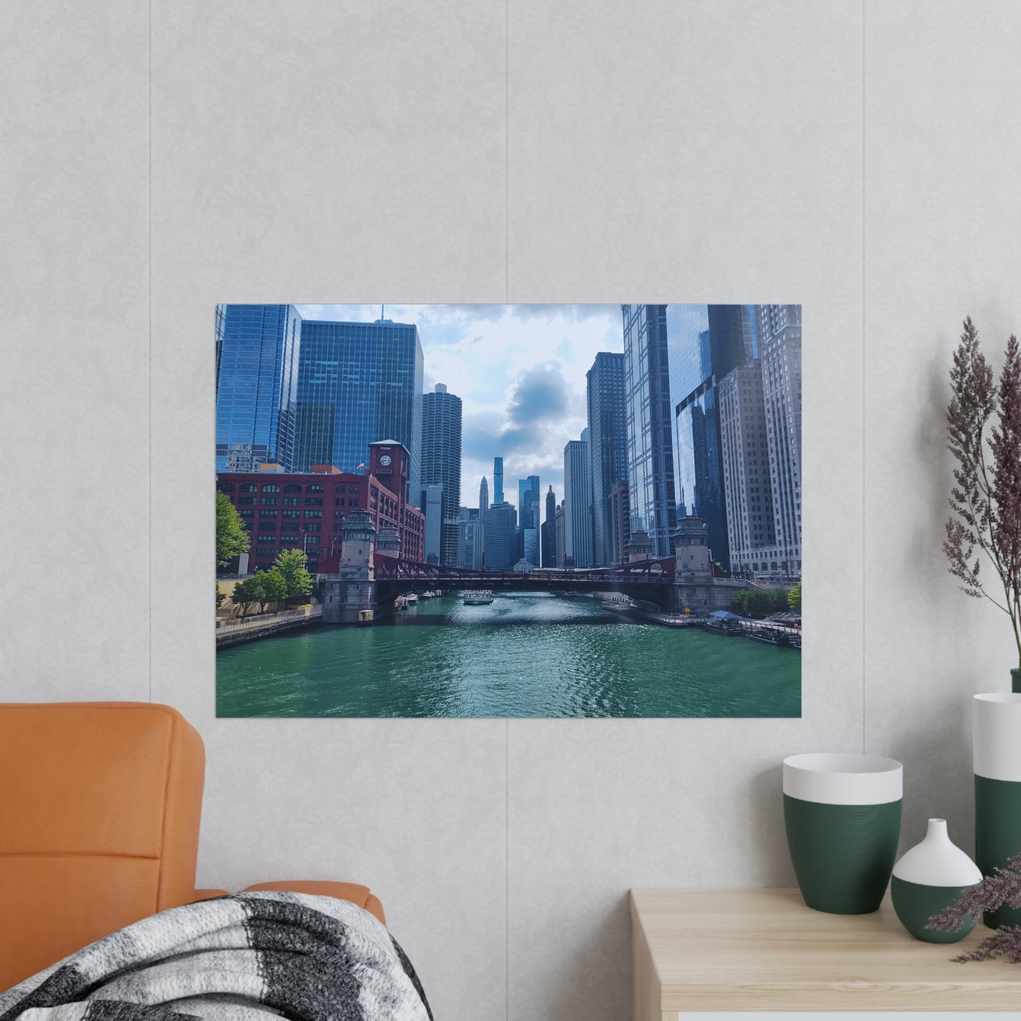 Chicago River Matte Photograph Horizontal Posters EU