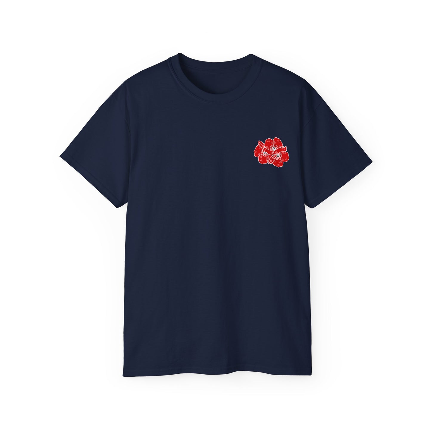 Poppies Over Heart Illustration Ultra Cotton Tee