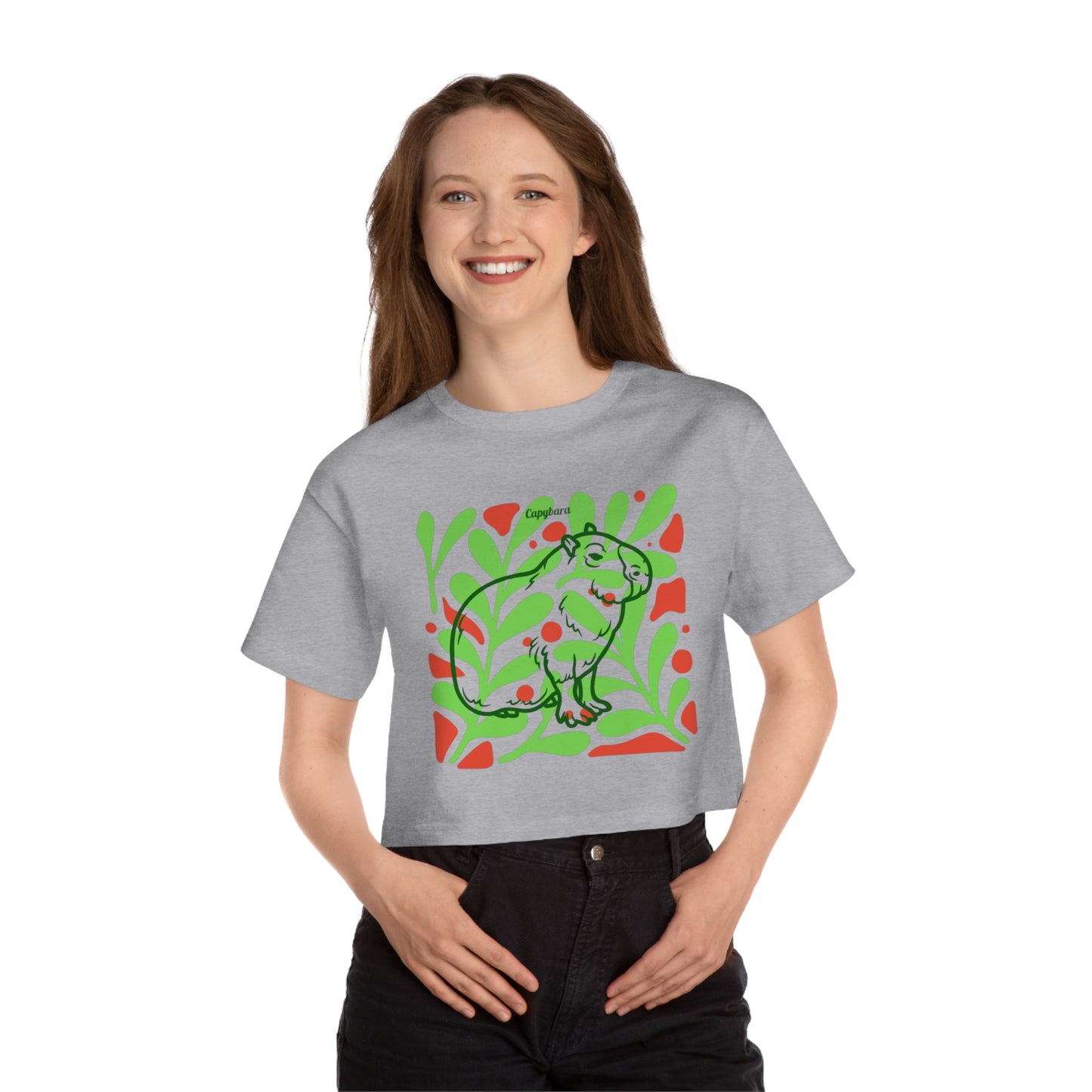 Capybara Champion Women's Heritage Cropped T-Shirt