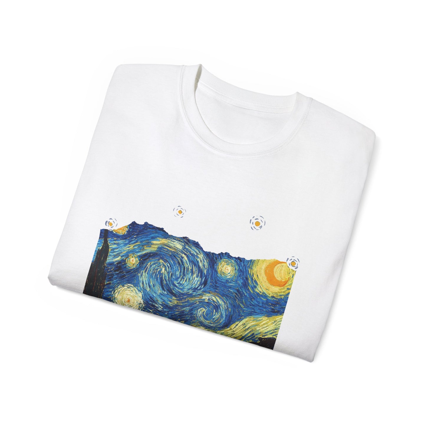 Ripped Vincent Van Gogh, A Starry Night 1889 Ultra Cotton Tee