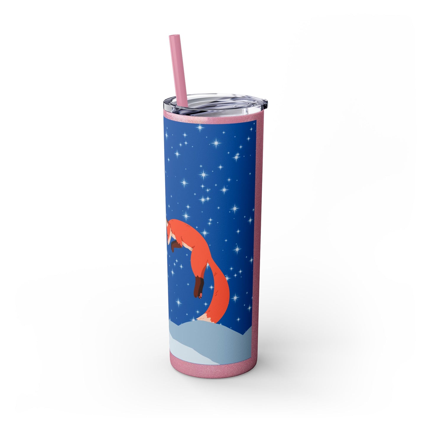 Snow Jumping Fox Tumbler with Straw, 20oz