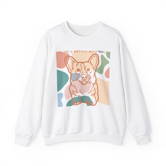 Sudadera unisex con cuello redondo y mezcla pesada de dos caras de Corgi 