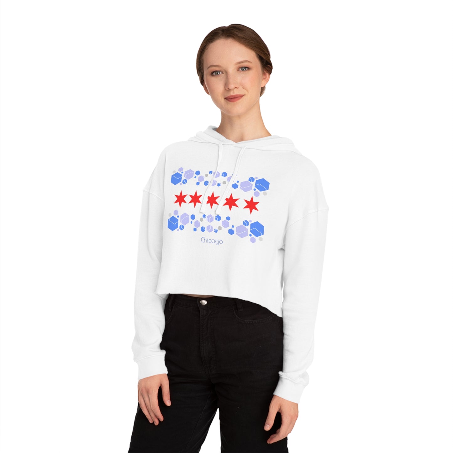 Modern Chicago Women’s Cropped Hooded Sweatshirt