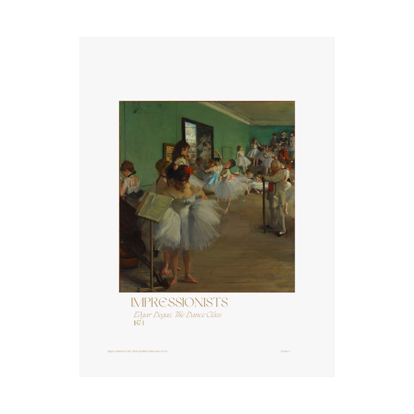 Edgar Degas, The Dance Class 1874 Vertical Poster