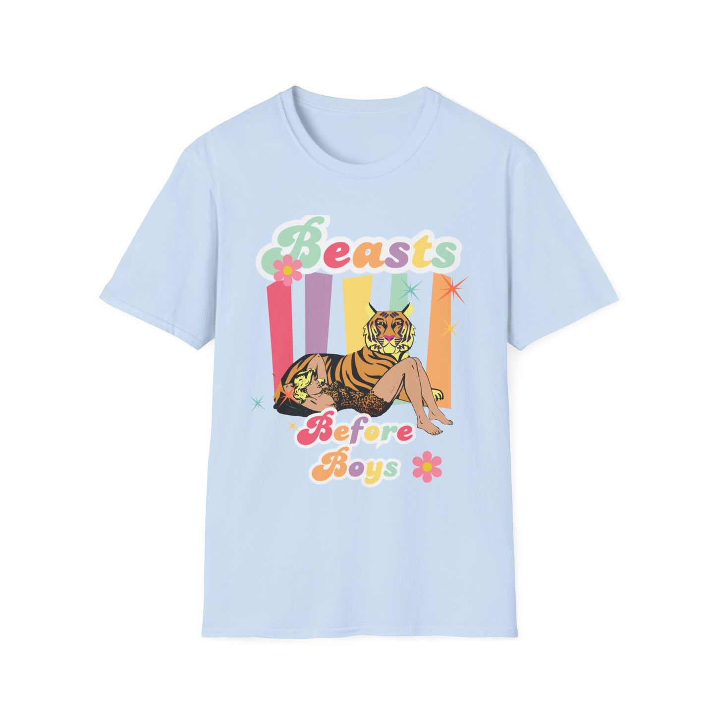 Camiseta unisex de estilo suave Beasts Before Boys para niños de la UE 