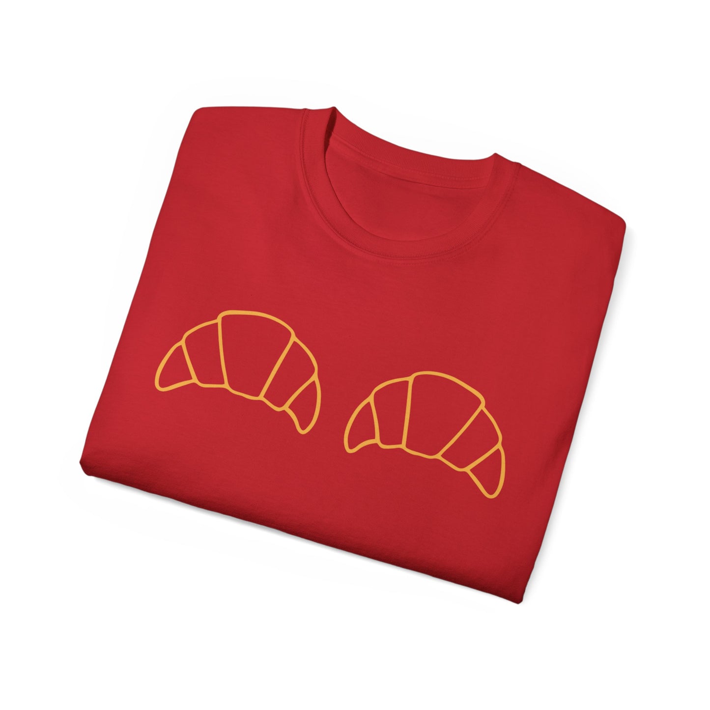 Camiseta unisex de algodón ultrafino con estampado de croissants Itty Bitty