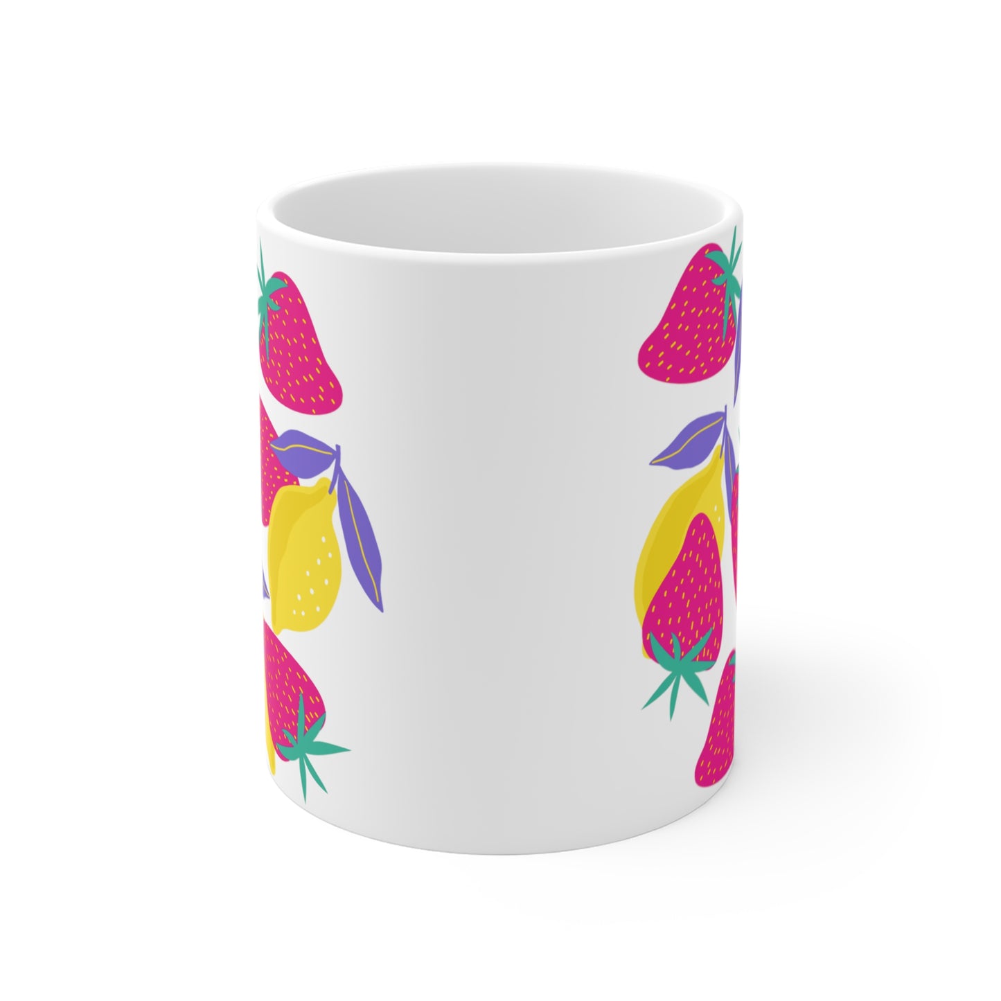 Taza de limones y fresas de 11 oz