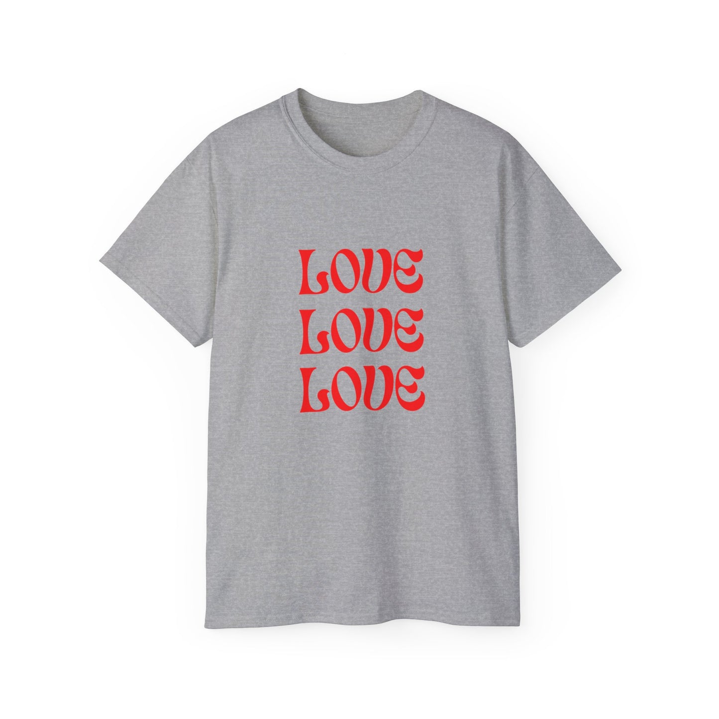 Camiseta unisex de algodón ultra fino Love Love Love