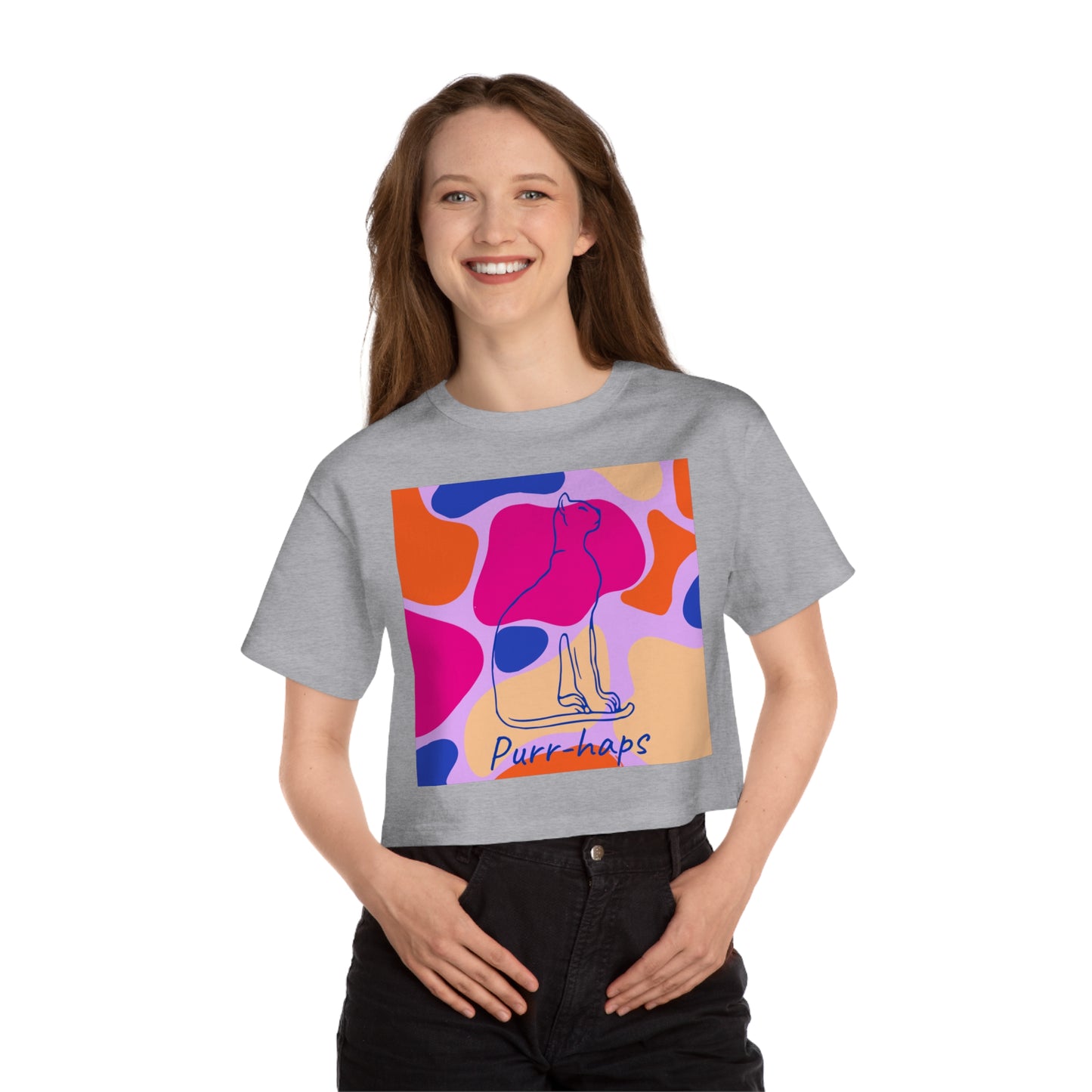 Purr-haps Cat Champion Women's Heritage Cropped T-Shirt