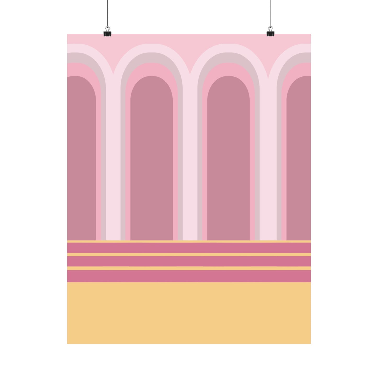 Arches in Rose Illustration Vertical Poster