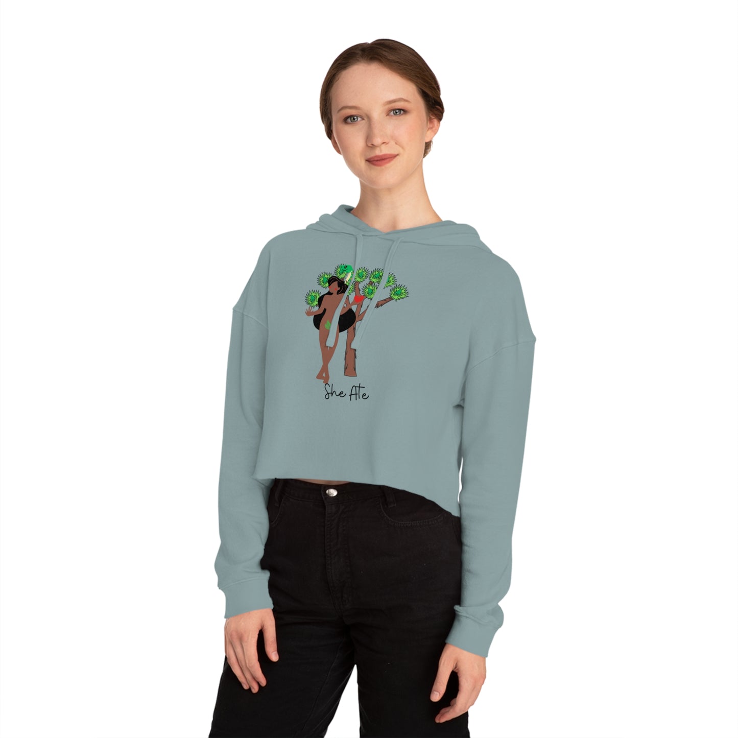 Eve She Ate Crop Hoodie