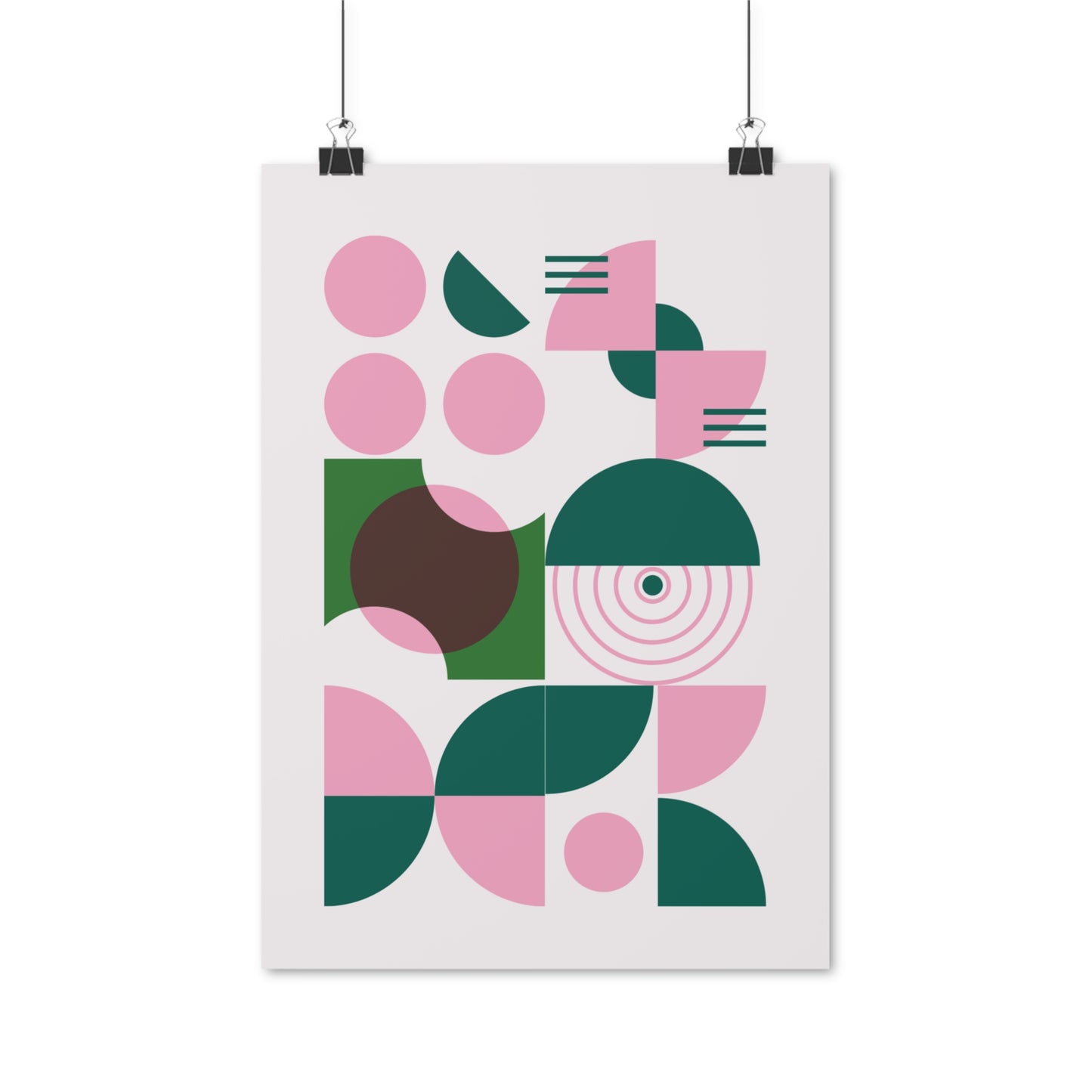 Circles in Green and Pink Illustration Vertical Poster EU