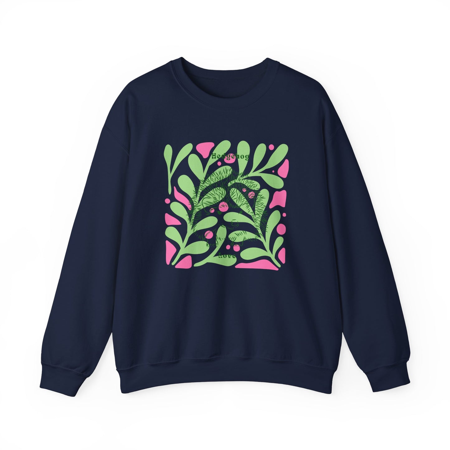 Sudadera unisex de cuello redondo y mezcla pesada Hedgehog Love 