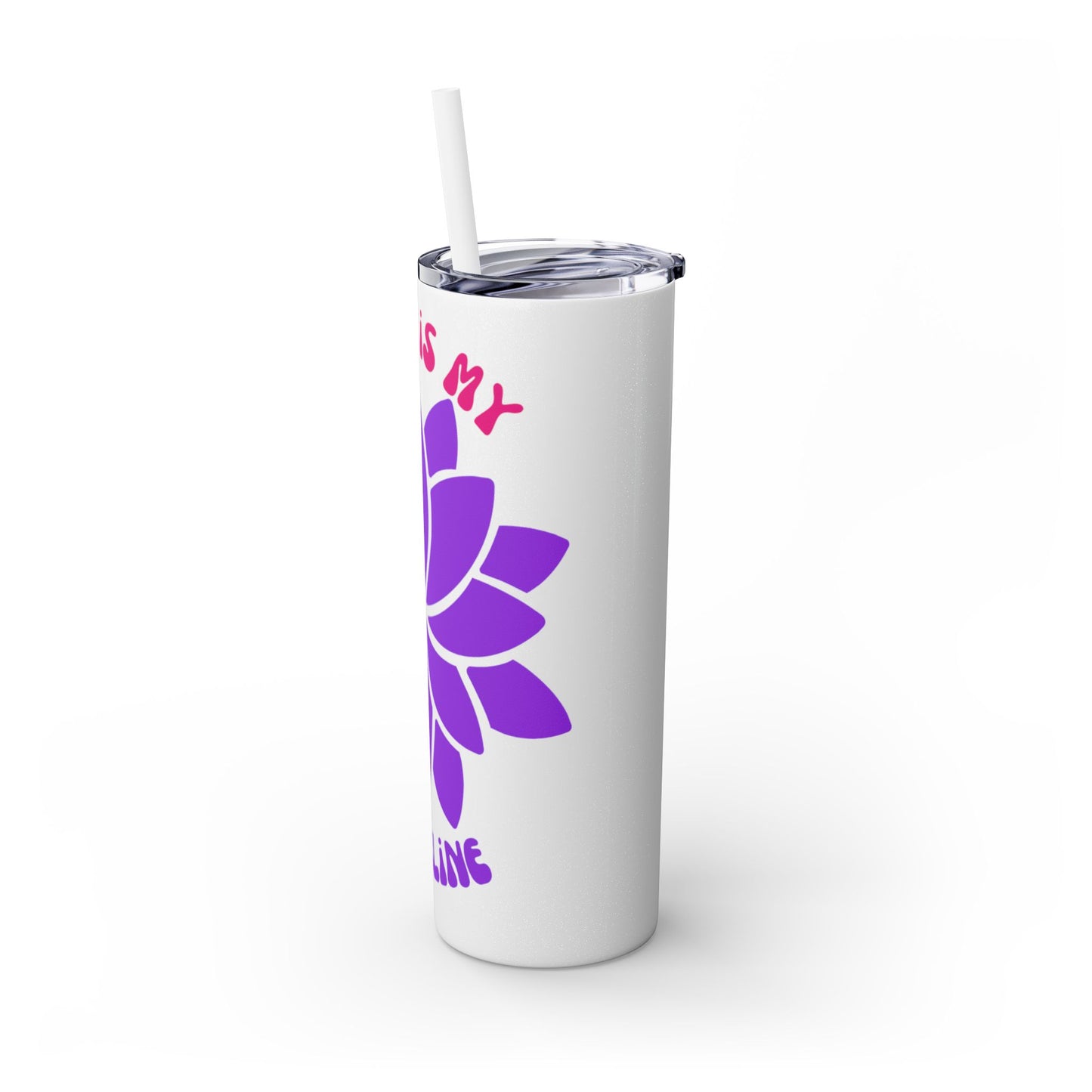 Delulu is My Baseline Tumbler with Straw, 20oz