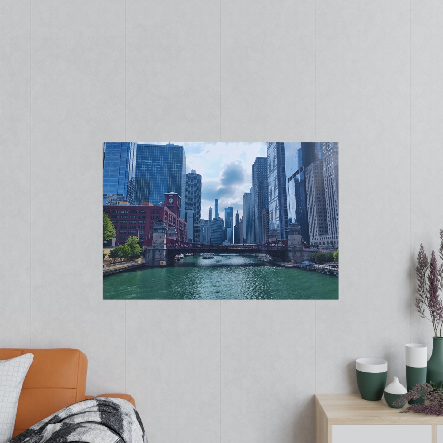 Chicago River Matte Photograph Horizontal Posters EU