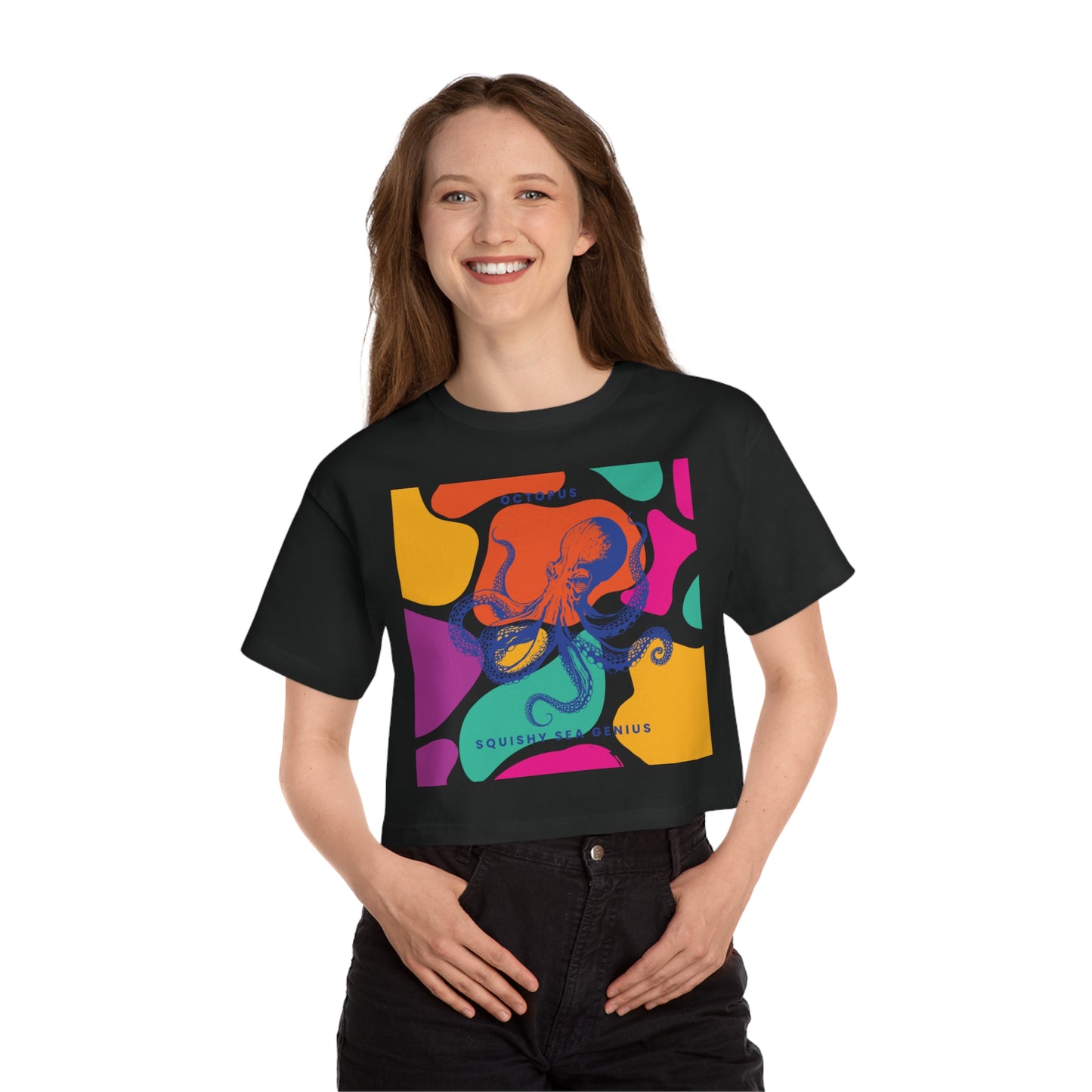 Squishy Sea Genius Octopus Champion Women's Heritage Cropped T-Shirt