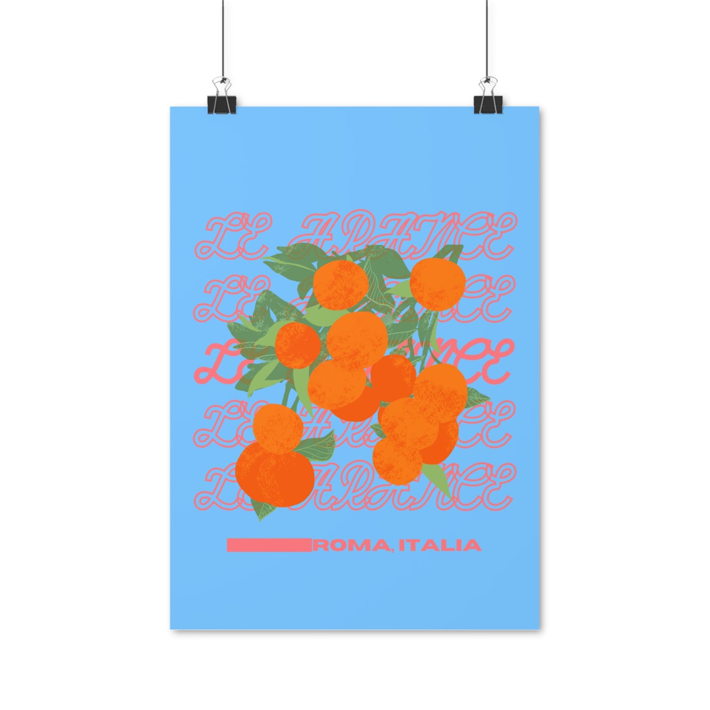 Oranges, Rome Italy Illustration Vertical Poster EU