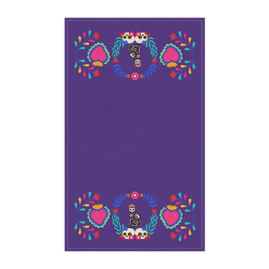 Dia De La Kittie Purple Towels cotton