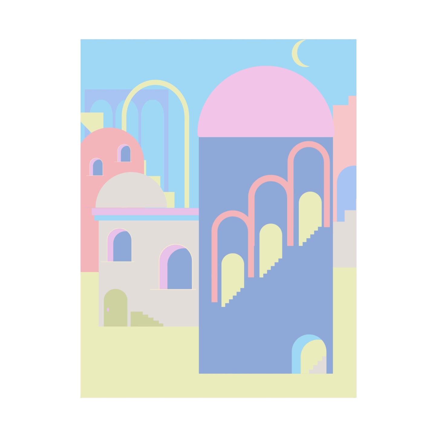 Arches and Domes Illustration Vertical Poster