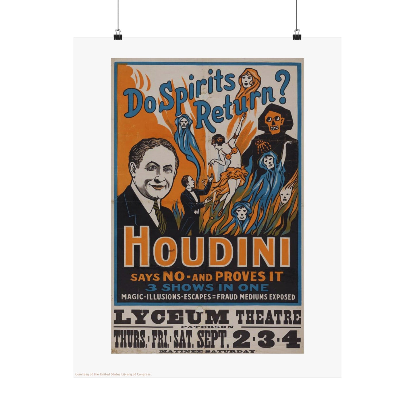 Houdini Illustration Vertical Poster