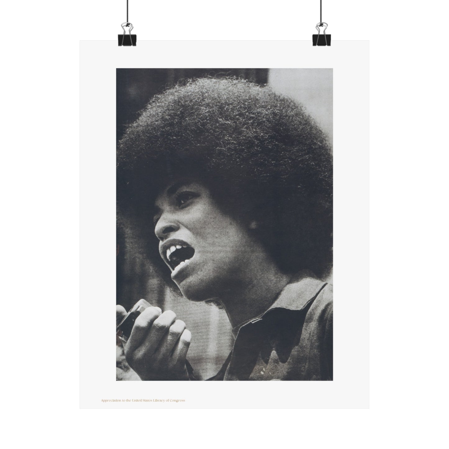 Angela Davis Black Panther Party Vertical Poster