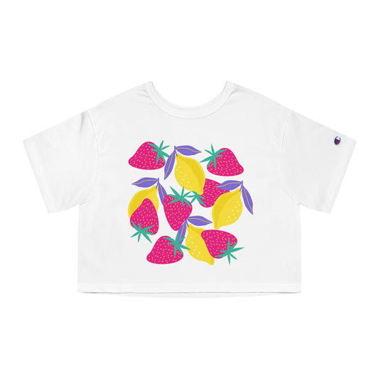 Lemons & Strawberries Champion Women's Heritage Cropped T-Shirt