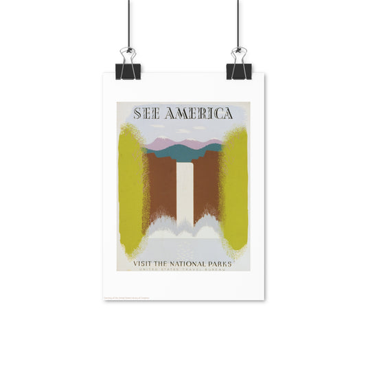 See America Illustration Vertical Poster EU