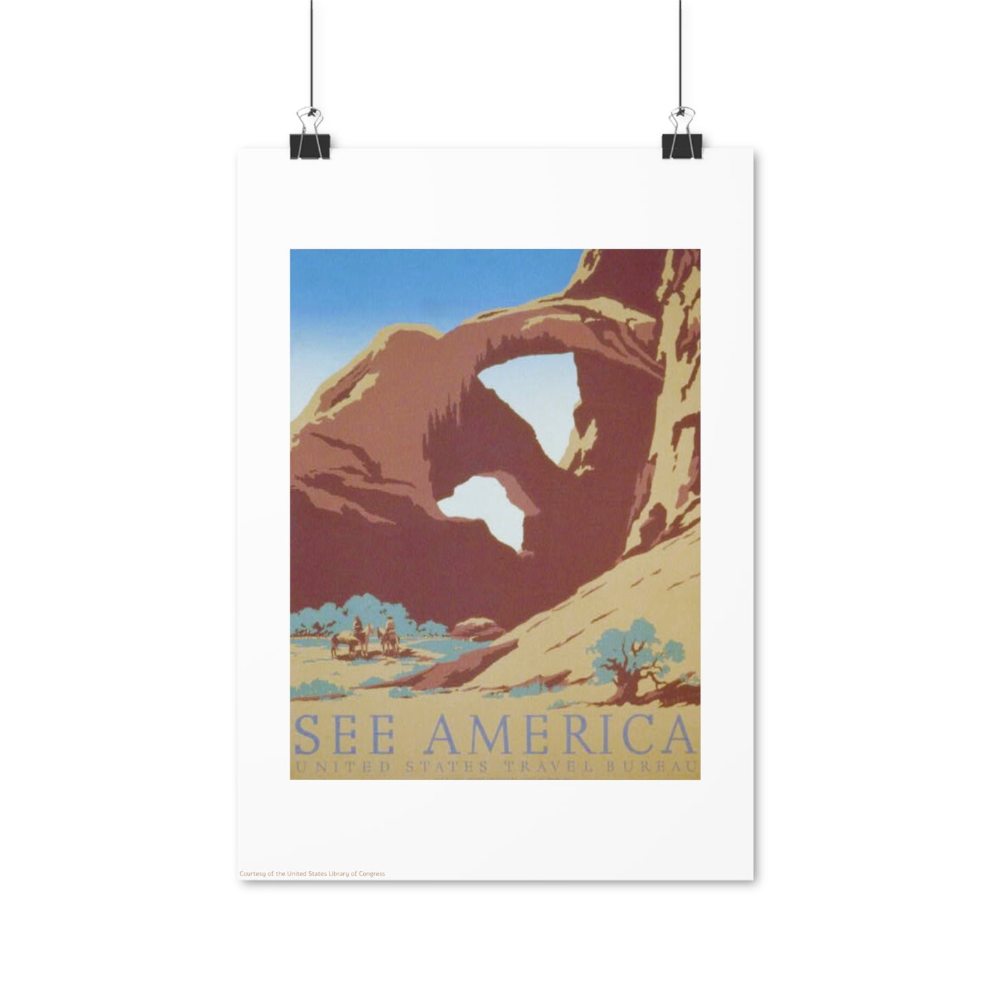 See America Two Illustration Vertical Poster EU