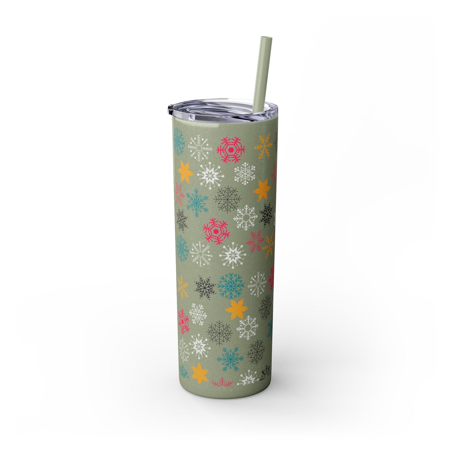 Vaso con pajita Let it Snow Rainbows, 20 oz