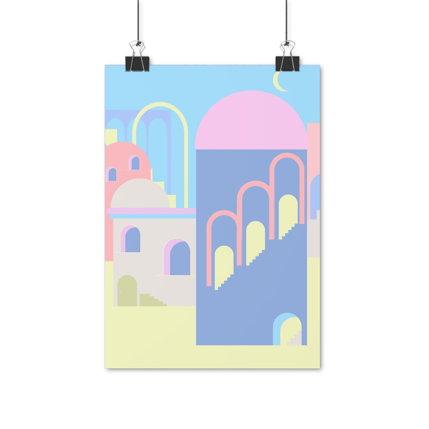 Arches and Domes Illustration Vertical Poster EU