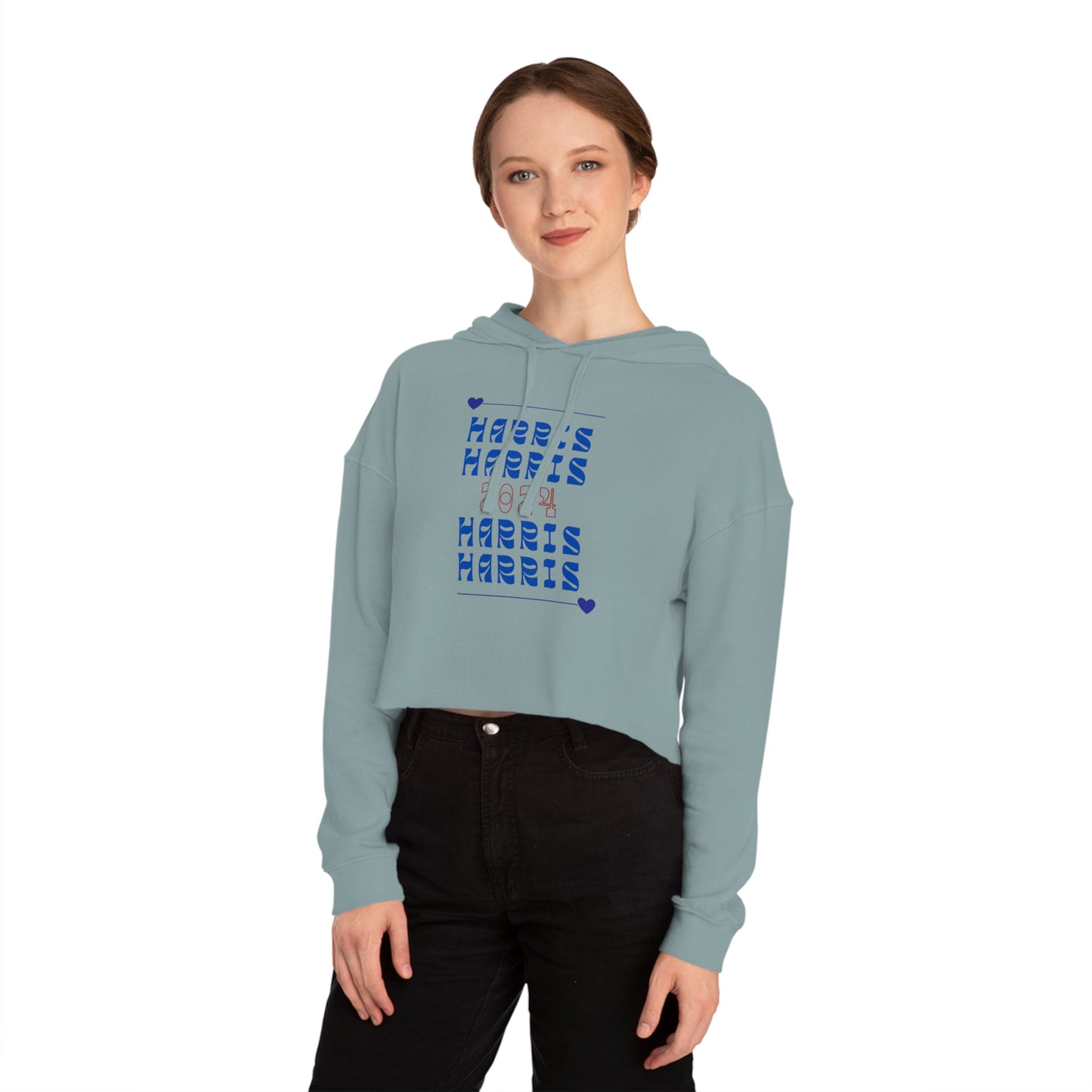 Harris For President 2024 Women’s Cropped Hooded Sweatshirt