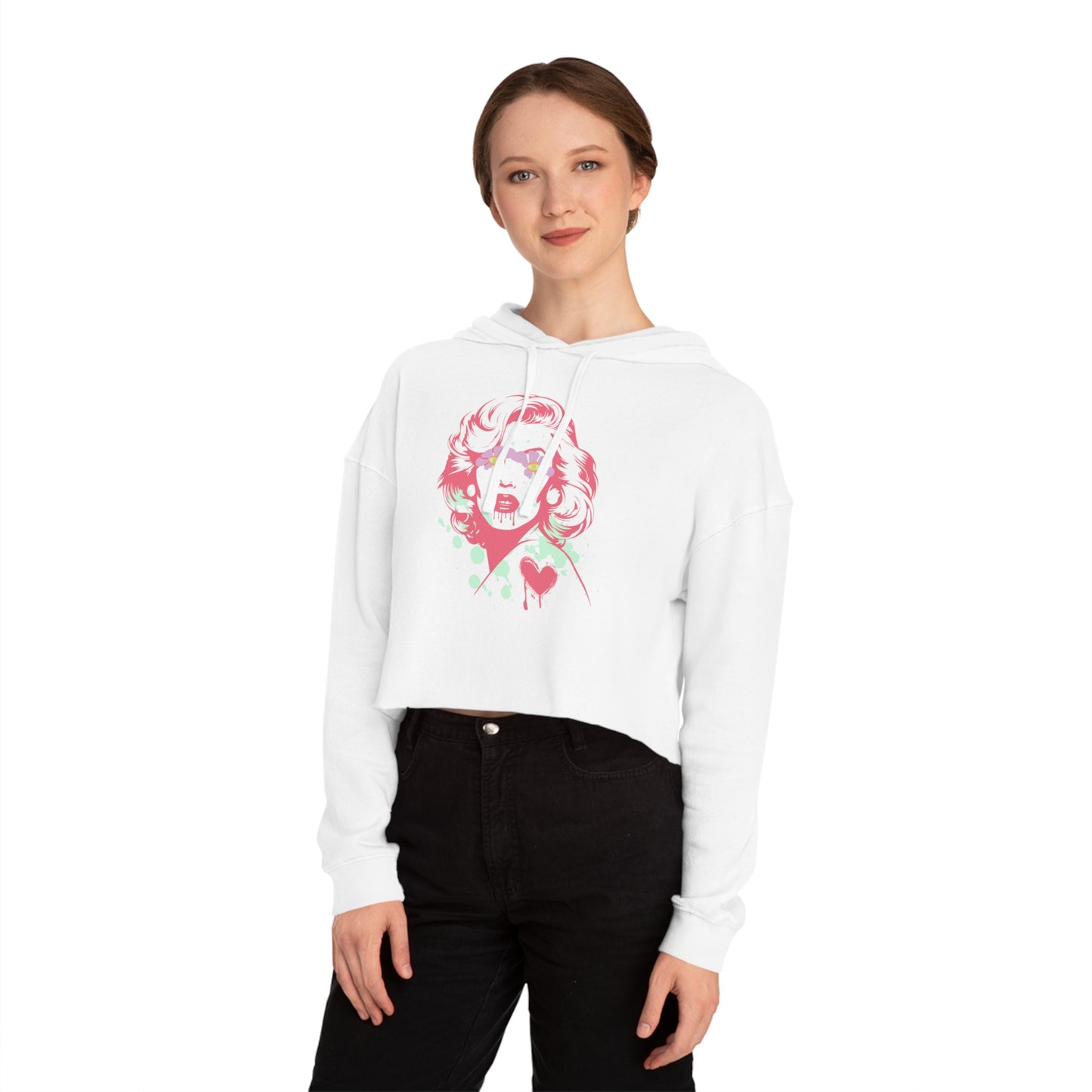 Norma Graffiti Women’s Cropped Hooded Sweatshirt