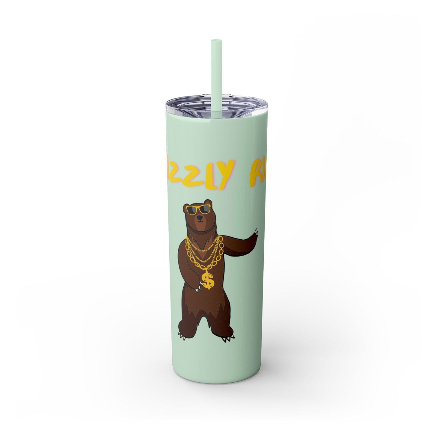 Grizzly Rizz Bear Tumbler with Straw, 20oz