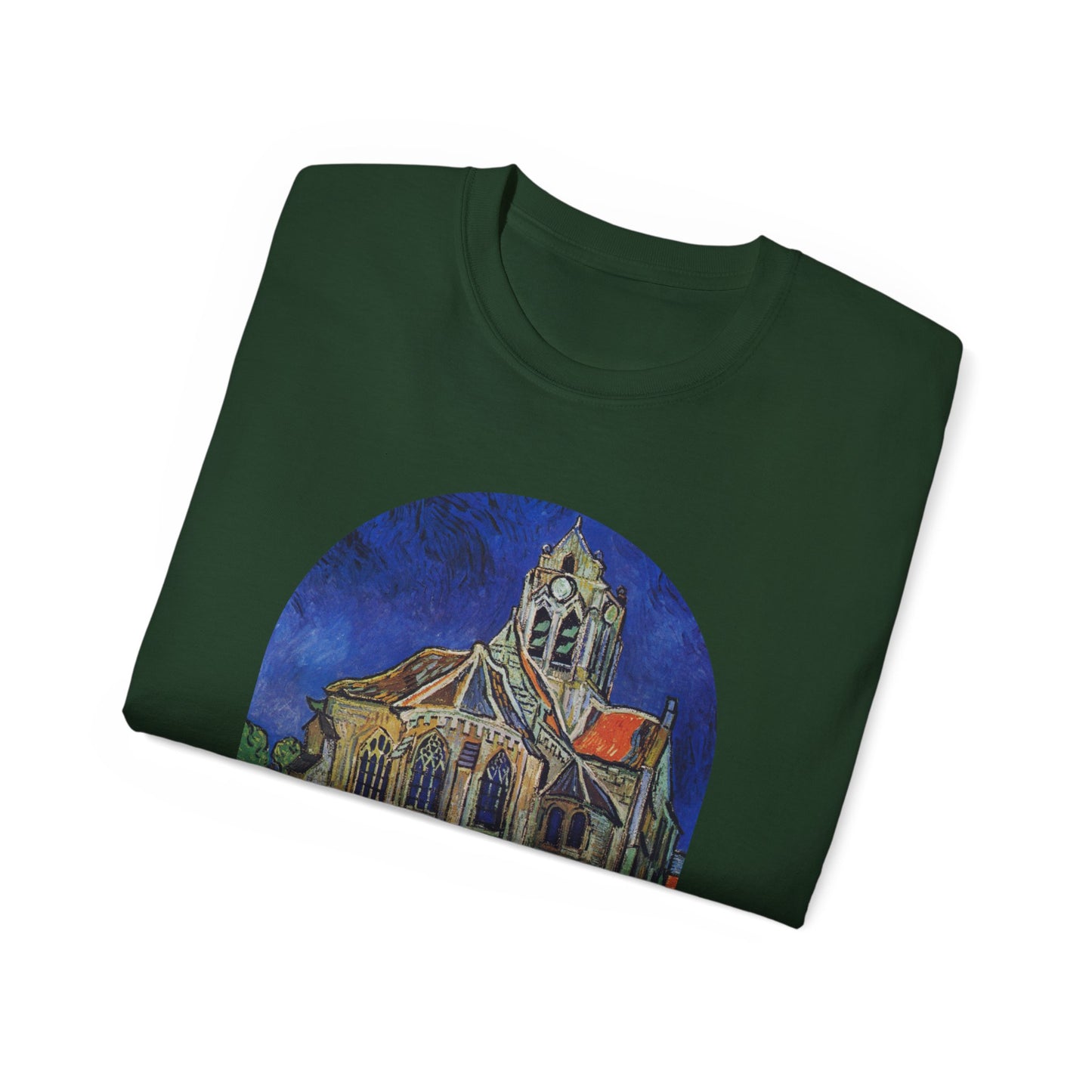 Camiseta de algodón ultra suave de Vincent Van Gogh, La iglesia de Auvers, 1890, EU